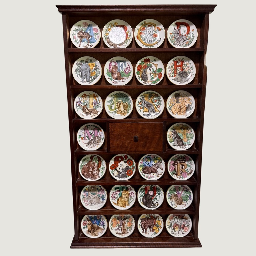Franklin Porcelain '83 Animal Alphabet Mini Plate Collection Complete Set